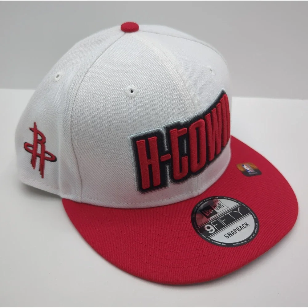 New Era 9FIFTY Houston Rockets H-TOWN Snapback Hat White Red NBA Cap OSFM